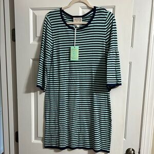 NWT Sail to Sable Striped 3/4 Sleeve Dress Size Large